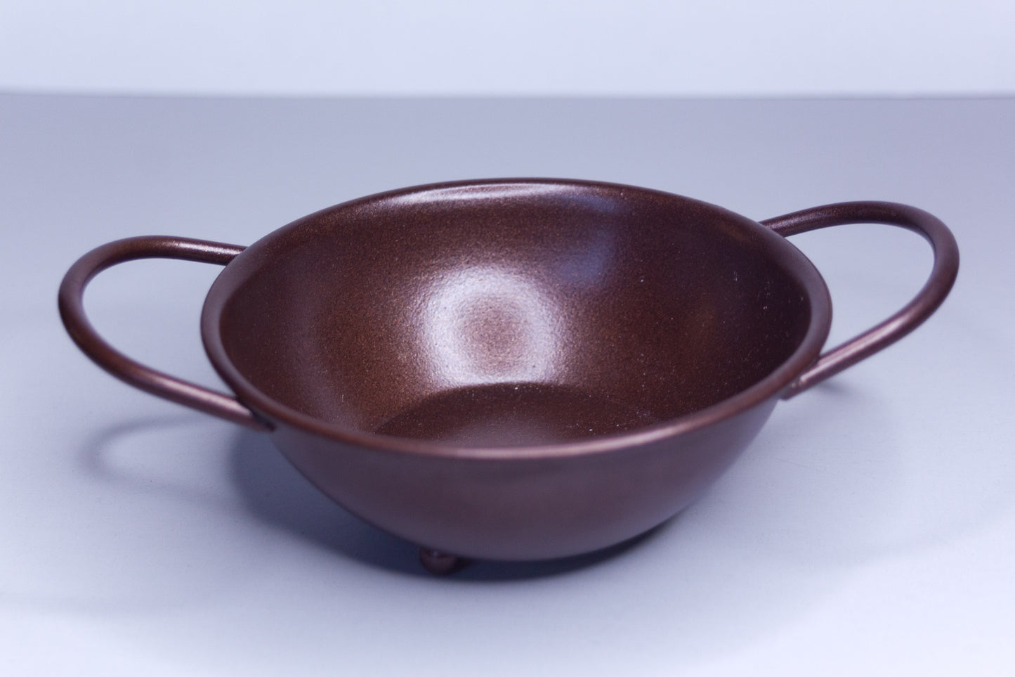 Antique Copper Finish Metal Ritual Bowl with Handles