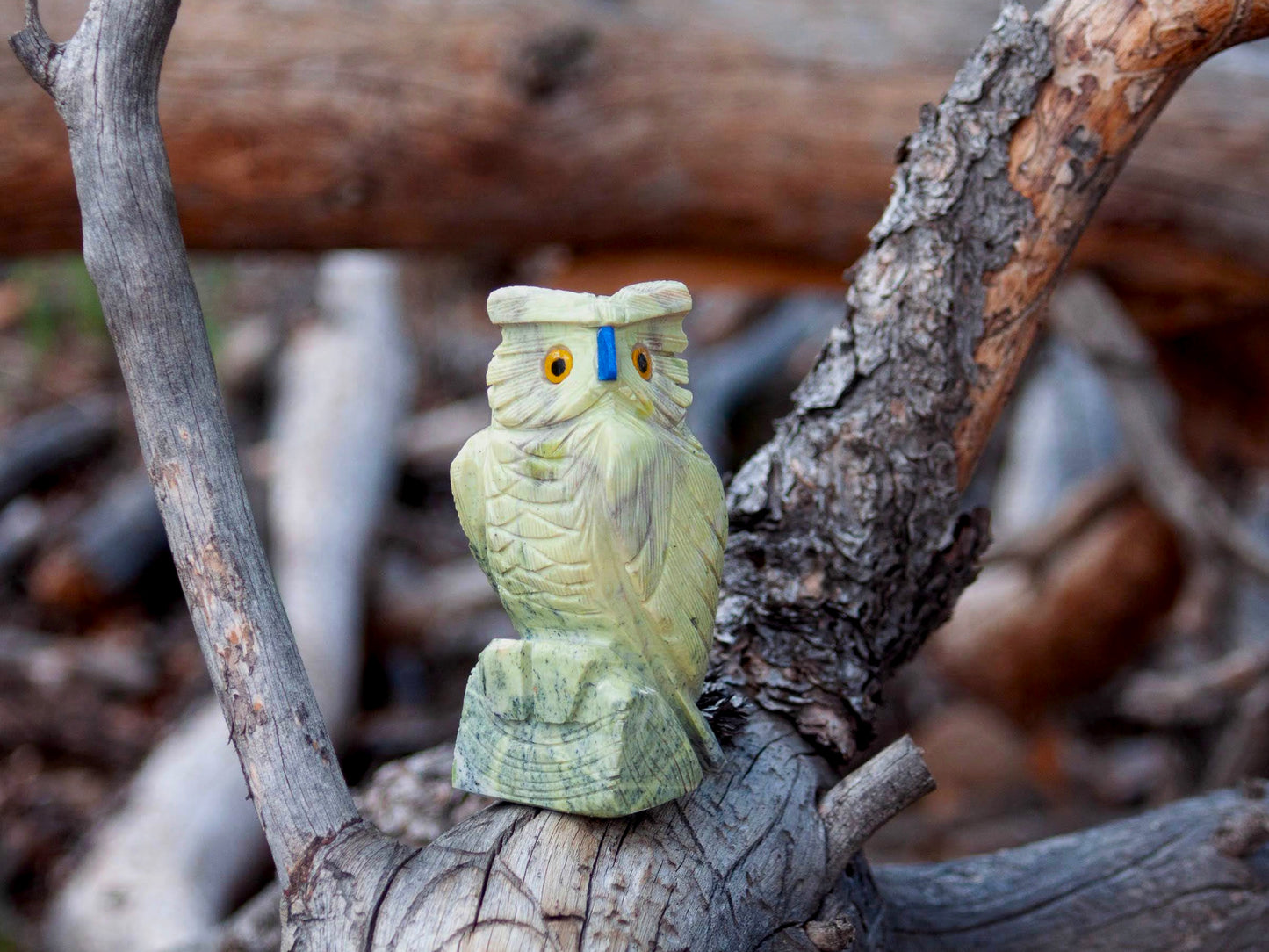 Carved Owl 4 1/4" SOAPSTONE owl (steatite)