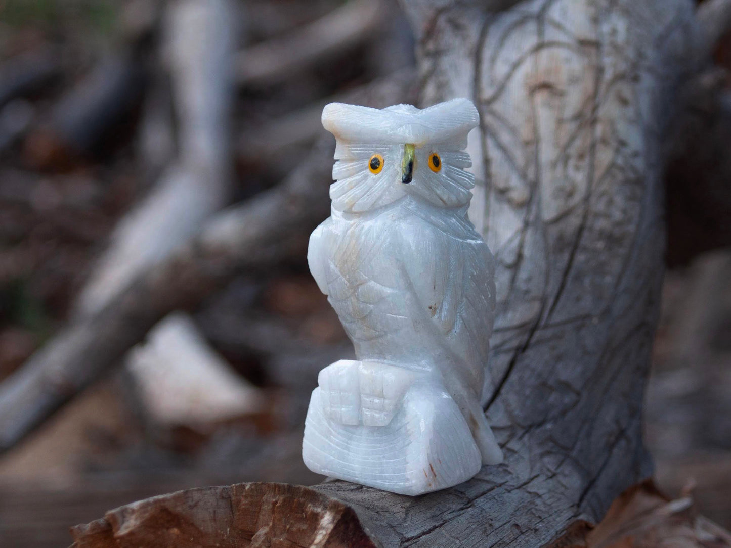 Carved Owl 4 1/4" SOAPSTONE owl (steatite)