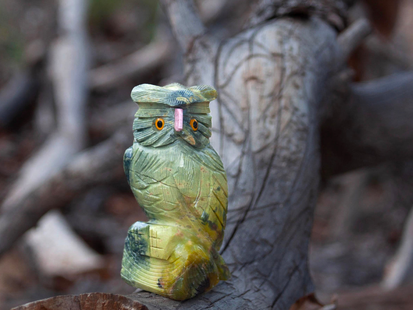 Carved Owl 4 1/4" SOAPSTONE owl (steatite)