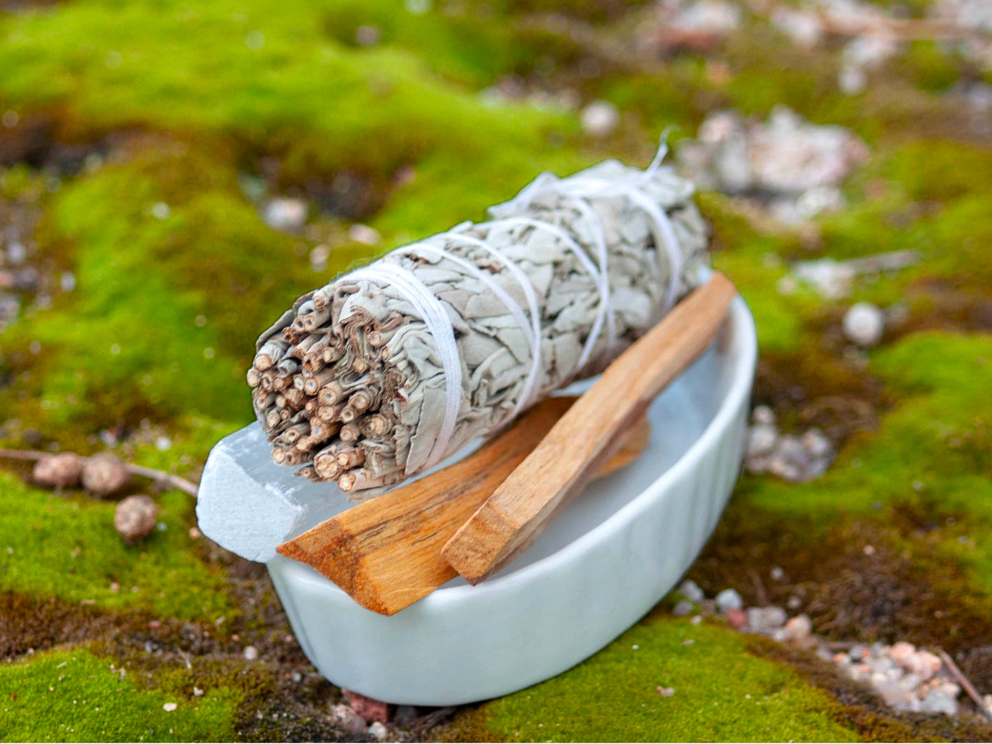 Smudge Kit with Ceramic Bowl OR Abalone Shell