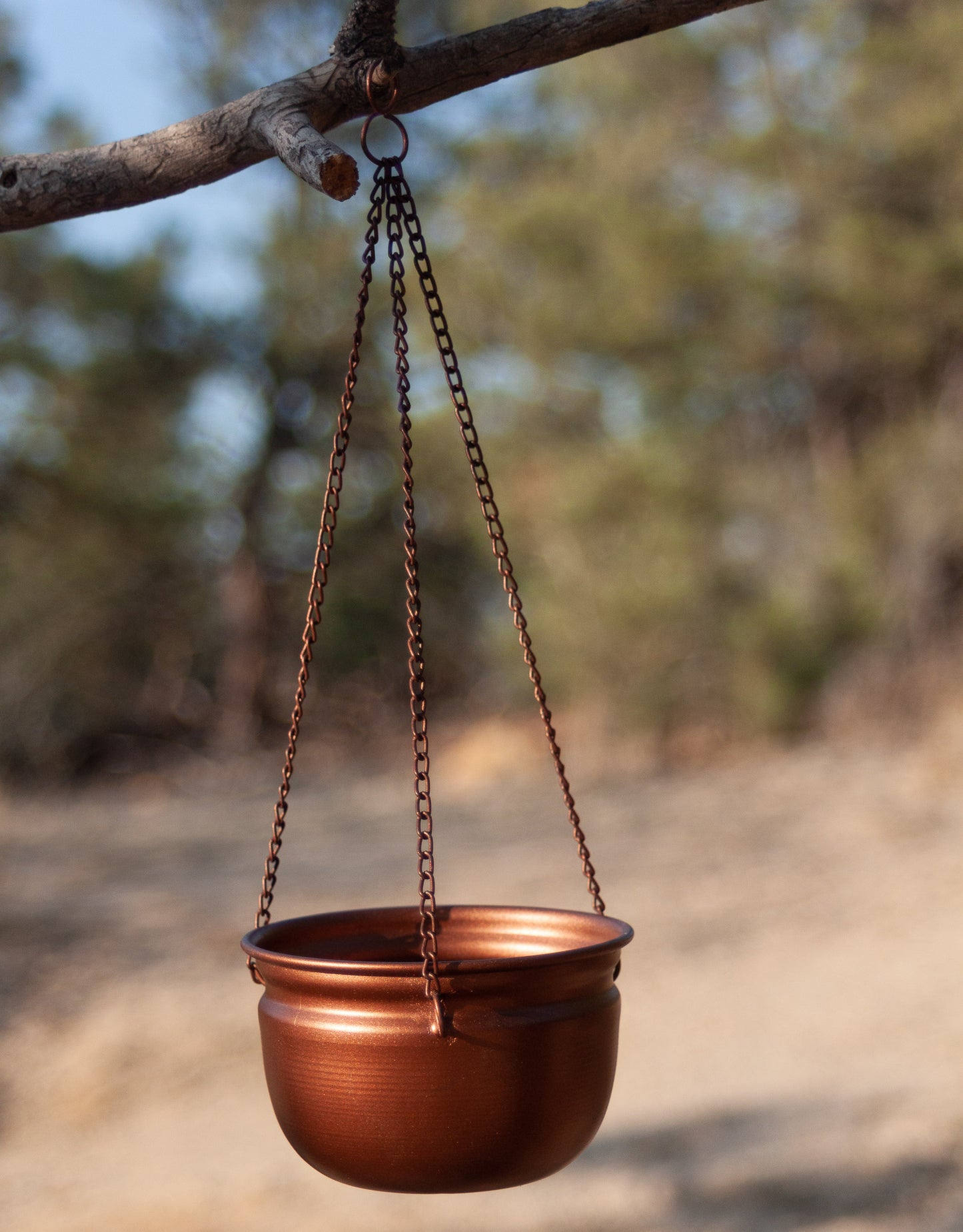 Antiqued Copper Finish Metal Hanging Ritual Burner 4"