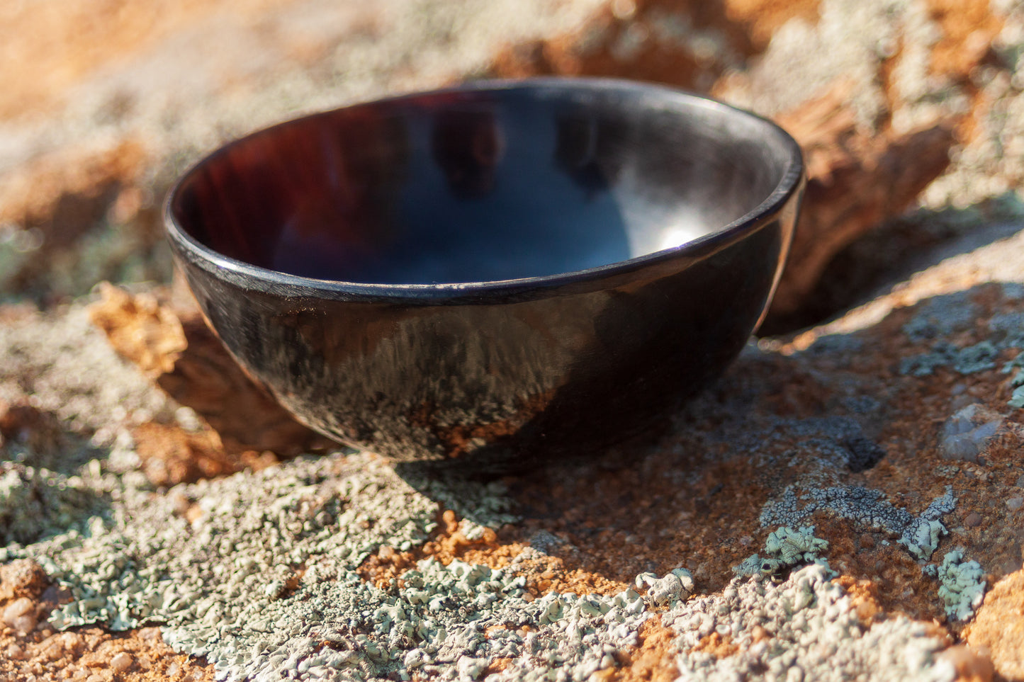 Carved and Polished Horn Offering Bowl