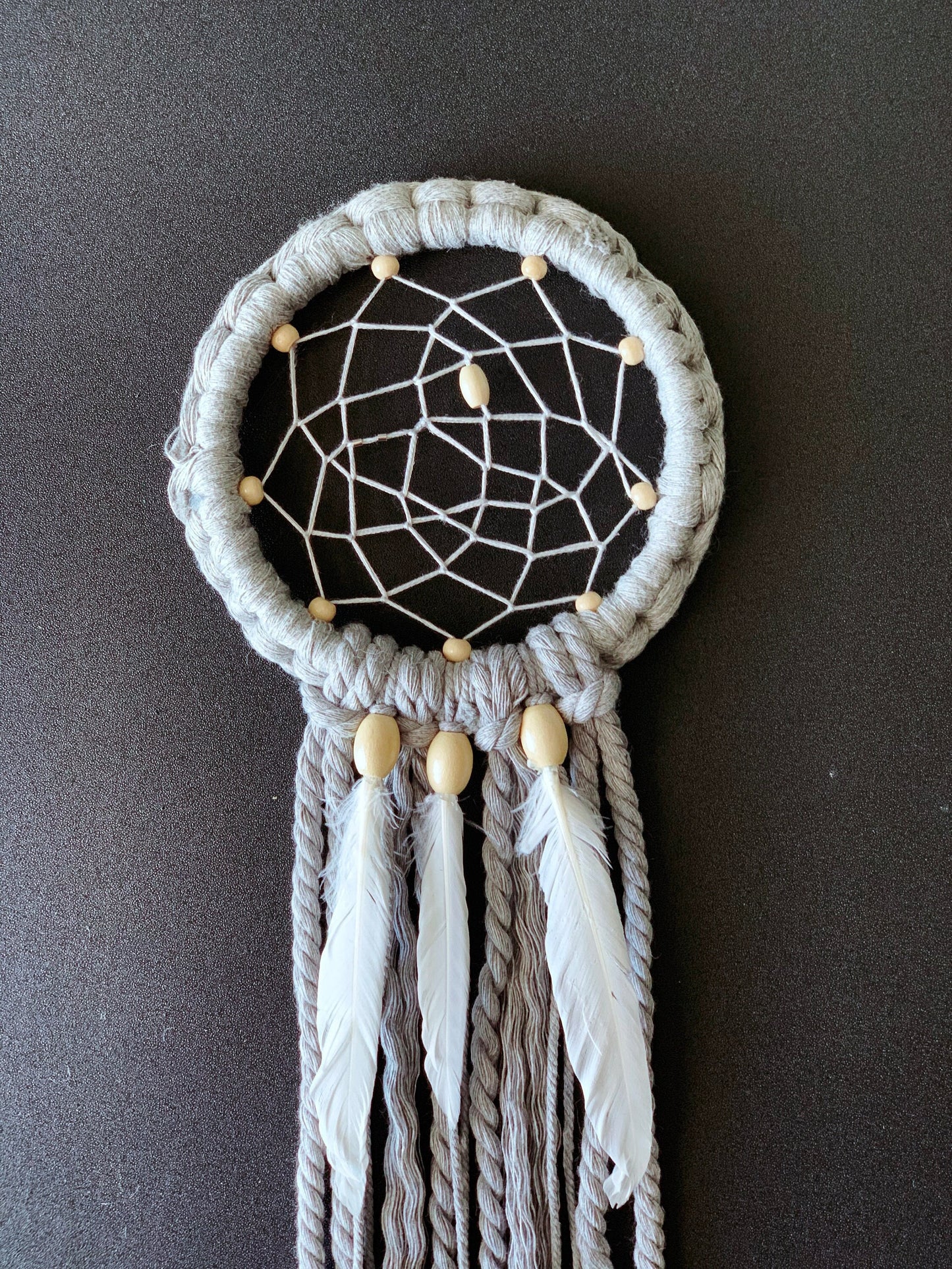 Triple Feather Handmade Macrame Dream Catcher