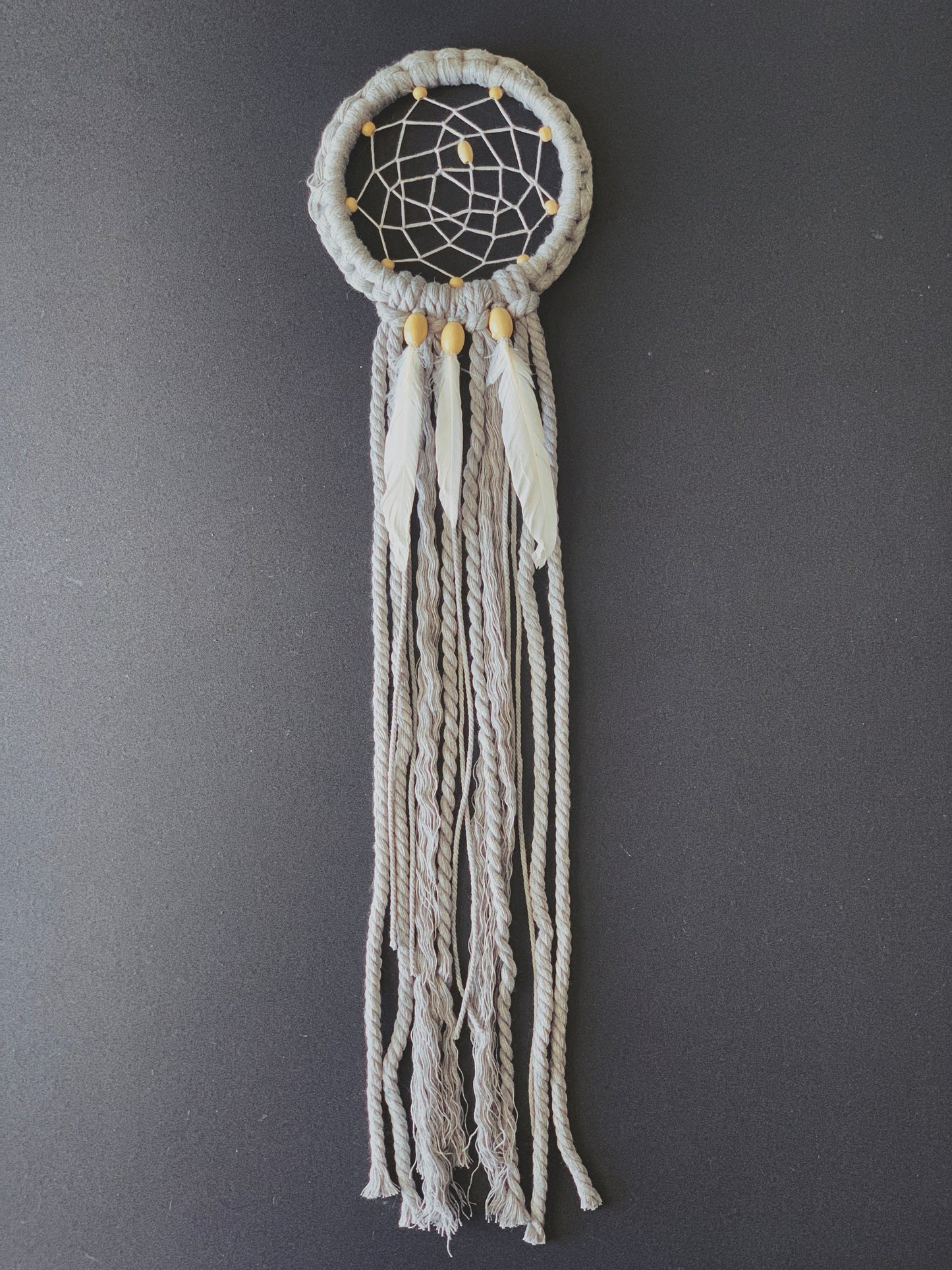 Triple Feather Handmade Macrame Dream Catcher