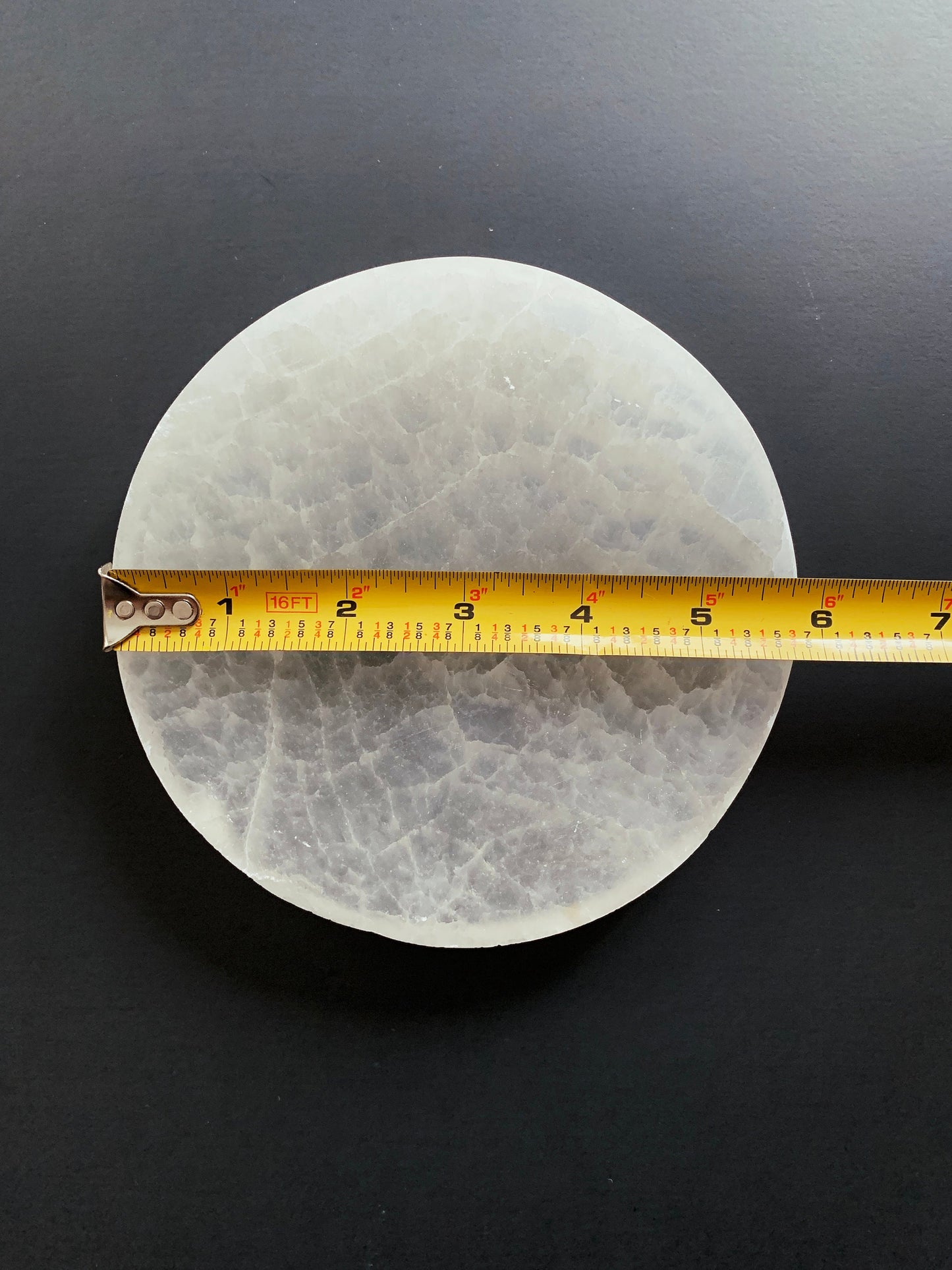 Polished Selenite Round Charging 6" Plate