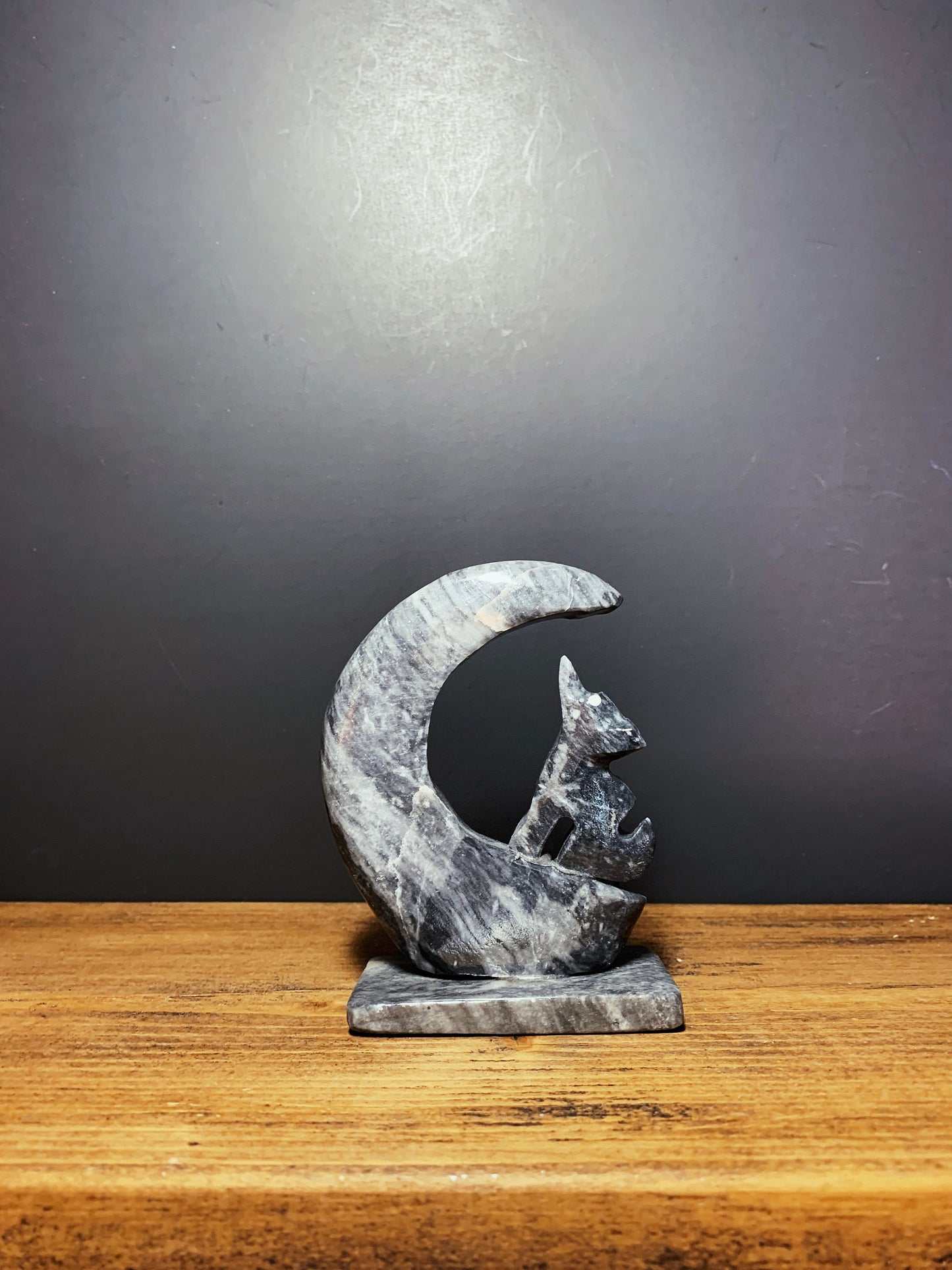 Mexican Onyx Wolf and Crescent Moon