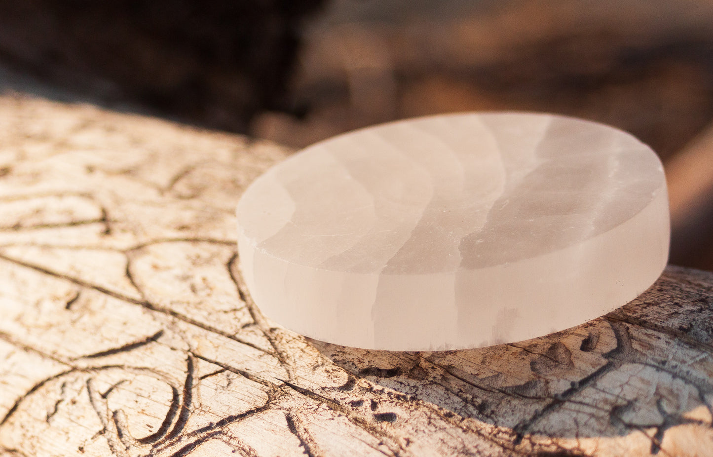 Selenite 3" Flat Charging Plate